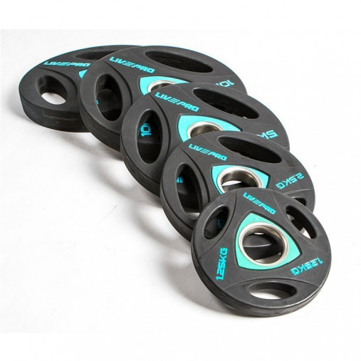 Олимпийский диск в уретане LIVEPRO Urethane Training 25 кг, черный/синий