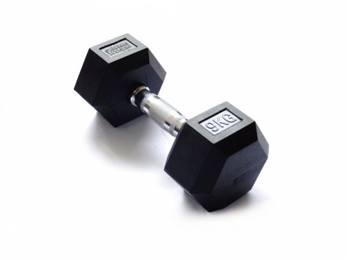 Гантель 9 кг гексагональная ZSO обрезиненная Гантель 9 кг гексагональная ZSO обрезиненная