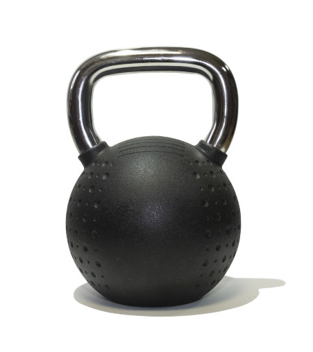 Гиря 24 кг с хромированной ручкой полиуретановая (CPU) для кроссфита Гиря 24 кг с хромированной ручкой полиуретановая (CPU) для кроссфита