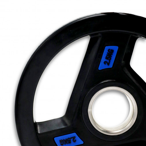 Диск обрезиненный с 3-мя хватами 2,5 кг UNIX Fit PRO, 51 мм, олимпийский, синий Диск обрезиненный с 3-мя хватами 2,5 кг UNIX Fit PRO, 51 мм, олимпийский, синий