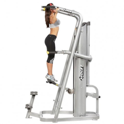 Турник пресс брусья Hoist ROC-IT RS-1700 Platinum (гравитрон) подтягивание, отжимание с помощью (цвет рамы: серебристый)