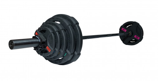 Штанга олимпийская наборная 88 кг OFT (диски 50 мм с двумя хватами, черный гриф 220 см) Штанга олимпийская наборная 88 кг OFT (диски 50 мм с двумя хватами, черный гриф 220 см)